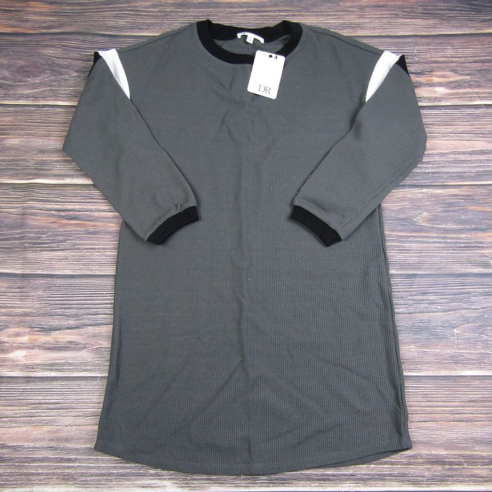 DR2 NEW NWT XS Gray Long Sleeve Tee T Shirt Dress